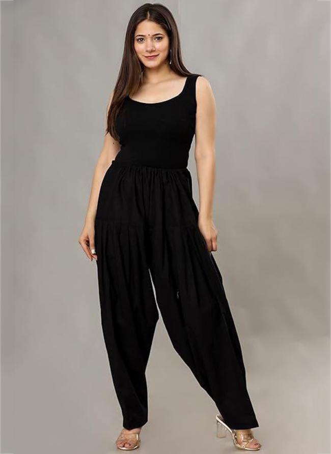 Rayon Black Festival Wear Pleated Patiala Pants